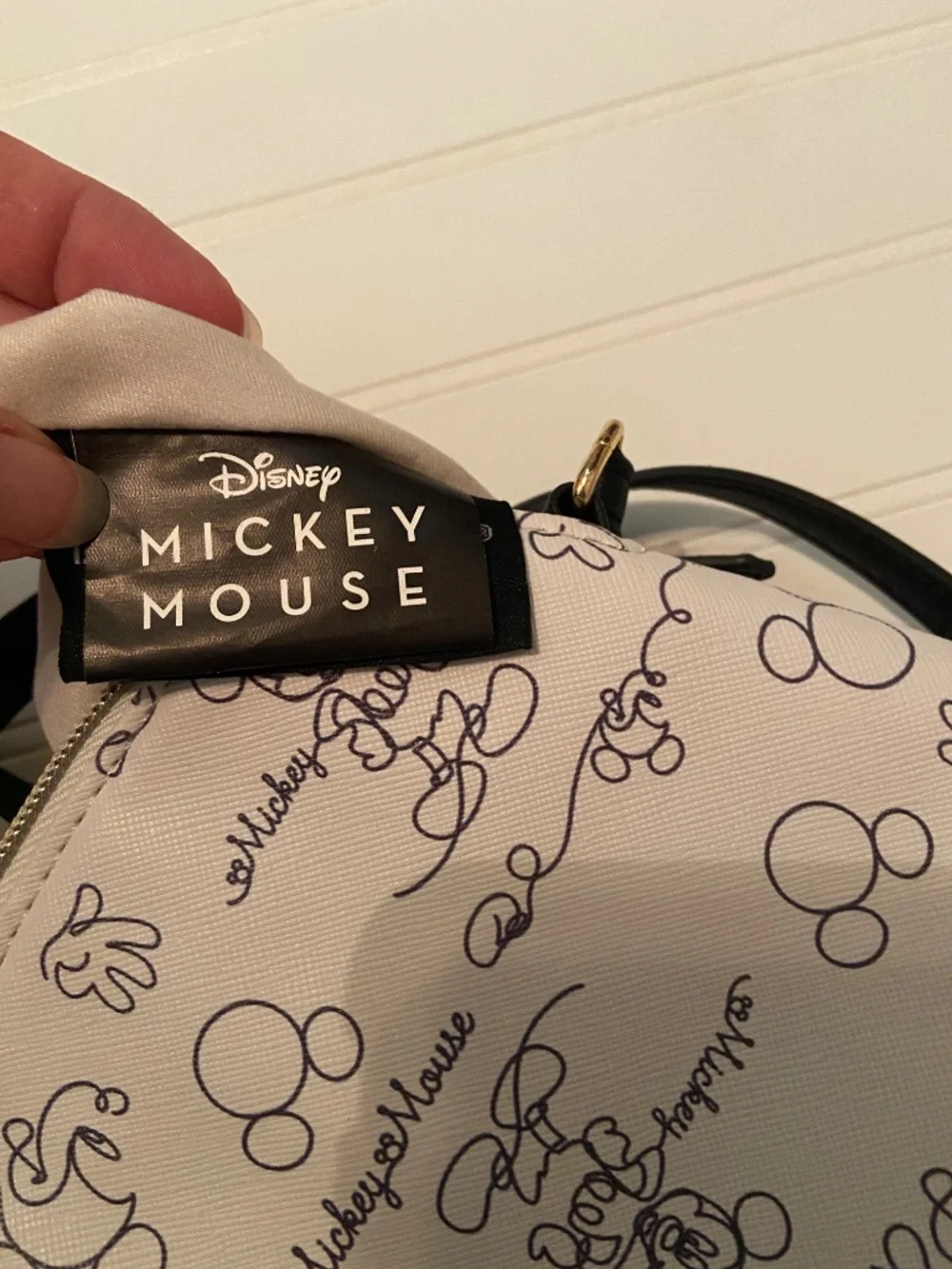 Official Disney Bioworld Mickey Mouse Graffiti Crossbody‎ Bag White/Black